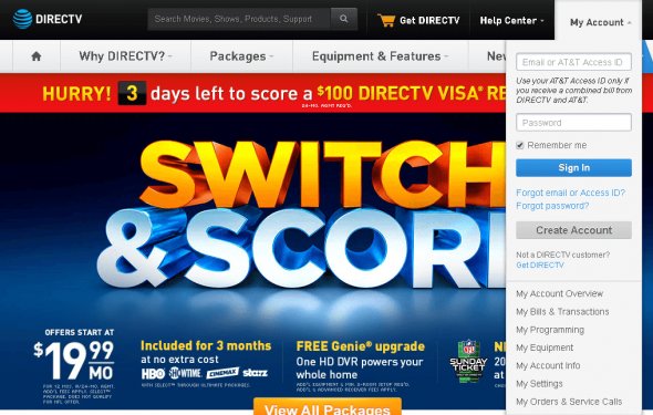 Directv login website